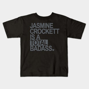 Jasmine Crockett is a total badass - gray box Kids T-Shirt